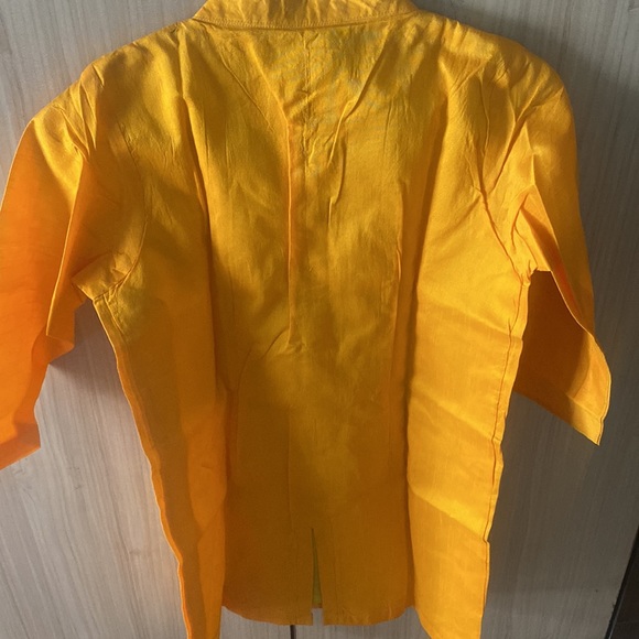 Customised yellow colour kurti style top - Picture 6 of 6